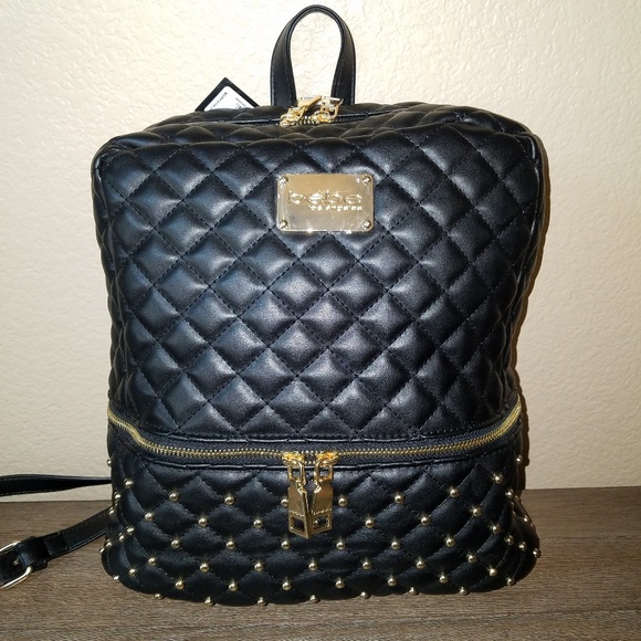 bebe Handbags - Bebe Danielle Backpack with Gold Toned Studs